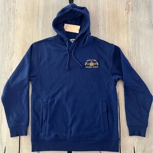 Scotch & Soda Men’s Relaxed Fit Embroidered Graphic Fleece Blue Hoodie  Size: M